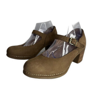 Dansko Shoes Womens Size 8.5 Mary Jane Suede Leather Block Heel Comfort Buckle